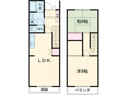 第5錦フルーツコーポ チェリー(2LDK/1階)の間取り写真