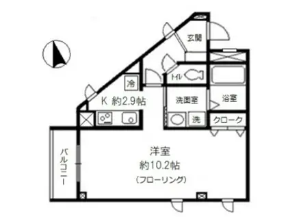 エミール赤塚(1K/1階)の間取り写真