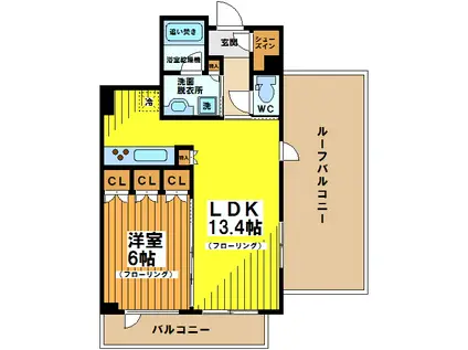 ラグゼガーデン松原(1LDK/3階)の間取り写真