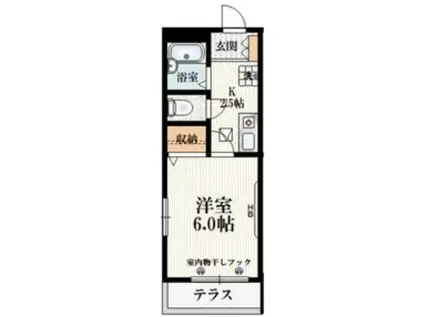 ウィステリア(1K/1階)の間取り写真