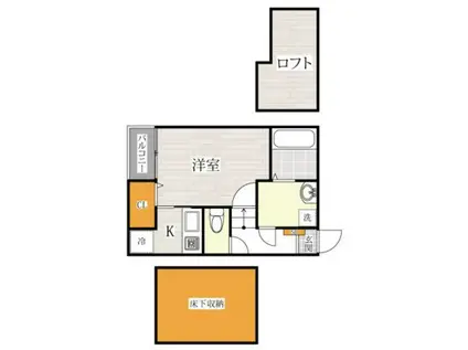 コンフォートベネフィス県庁前2(1K/1階)の間取り写真