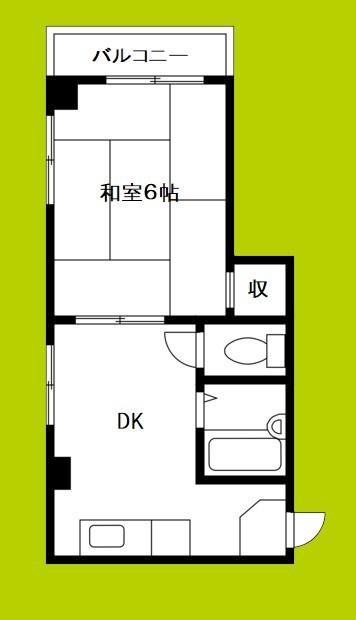ハイツ花岡(1DK/2階)の間取り写真
