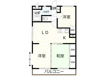 コンフォート(3DK/1階)の間取り写真