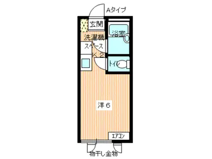 ライトハウス21 B(1K/1階)の間取り写真