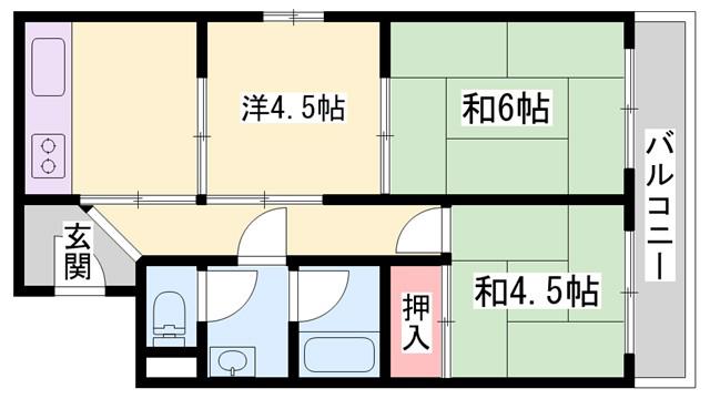 シャトー東洋(3DK/5階)の間取り写真