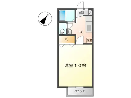 ハイム・エクセレンス C(1K/1階)の間取り写真