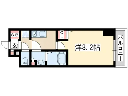 トパーズ江坂(1K/4階)の間取り写真