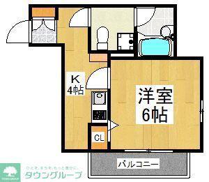 キャトルセゾン(1K/1階)の間取り写真