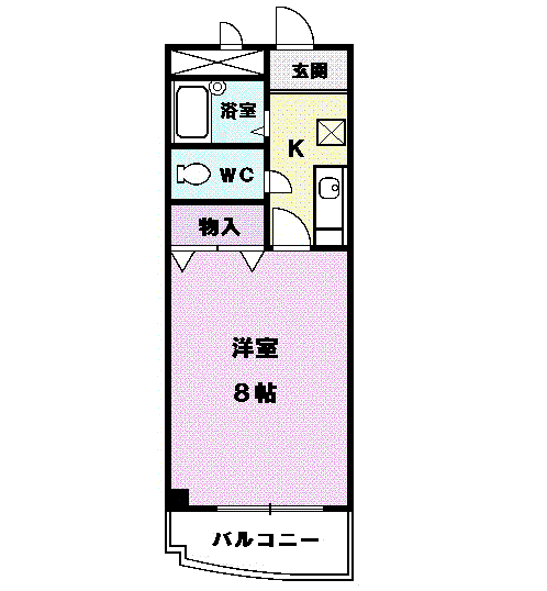 アベニュー名駅(1K/4階)の間取り写真