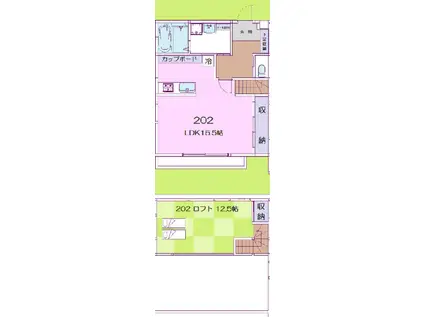 トリニティ幕張(1LDK/2階)の間取り写真