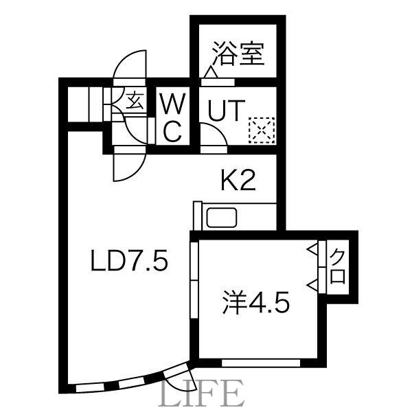 プレシャス6番館(1LDK/2階)の間取り写真