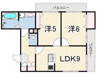メゾンドエスポワール(2LDK/3階)の間取り写真