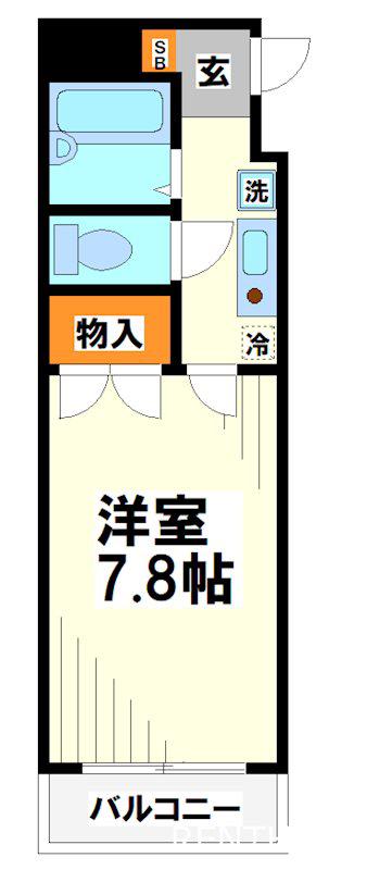 エクレールつつじヶ丘(1K/1階)の間取り写真