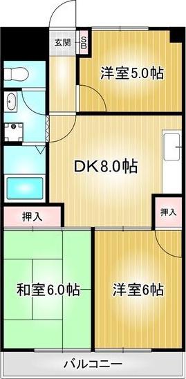 森ハイツ(3DK/3階)の間取り写真
