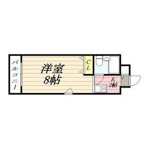メゾンドルナール(1K/3階)の間取り写真