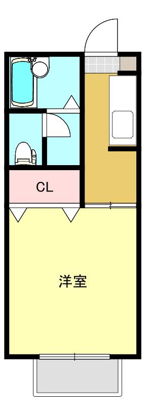 ジュネス古高山II(1K/1階)の間取り写真