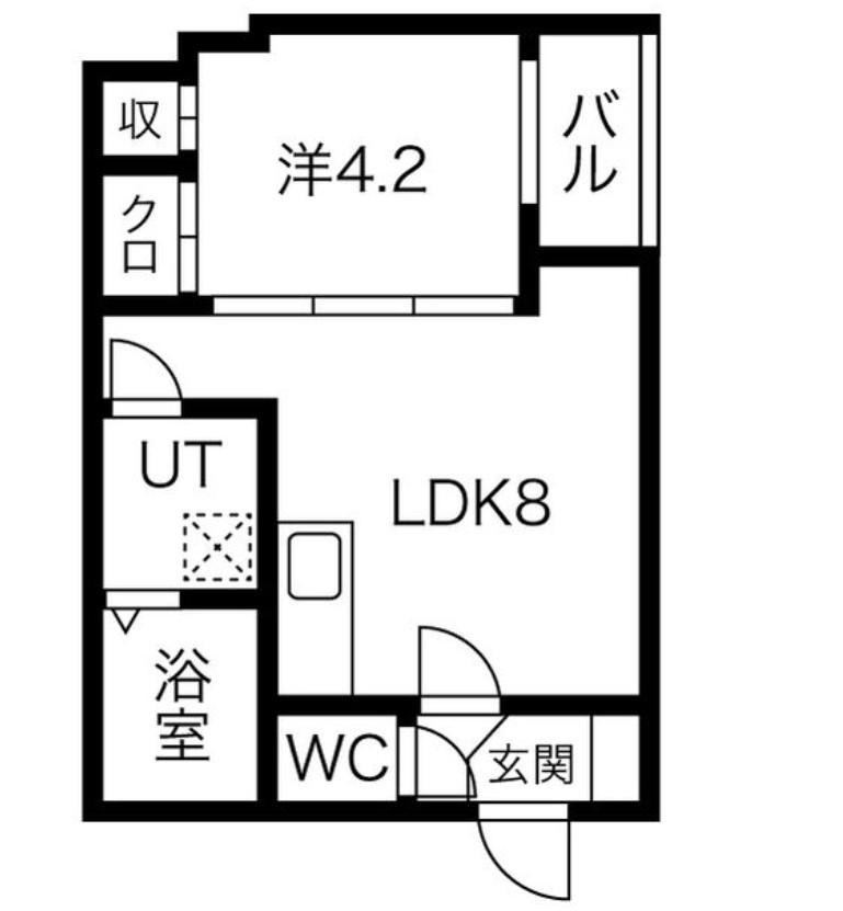 LE CIEL 大秋町(1LDK/3階)の間取り写真
