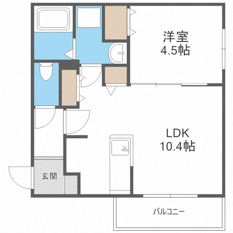 アステール・EST(1LDK/2階)の間取り写真