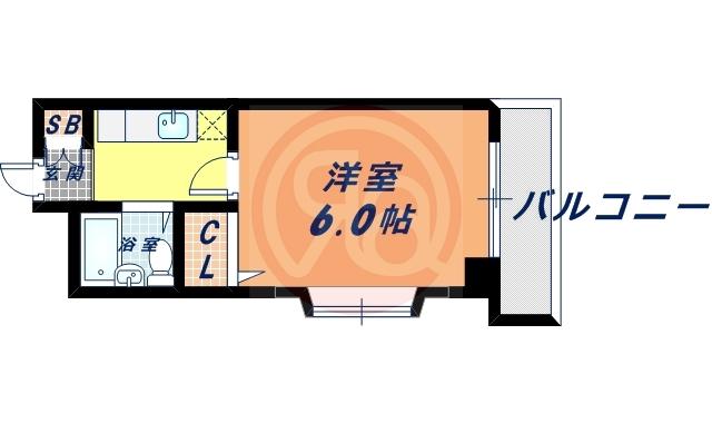 アパルト四天王寺II(1K/5階)の間取り写真