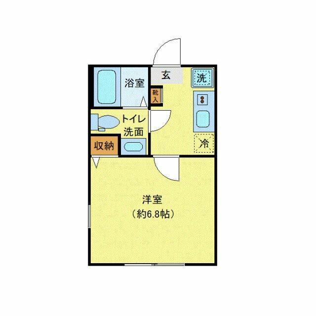 アミスタ生田(1K/1階)の間取り写真