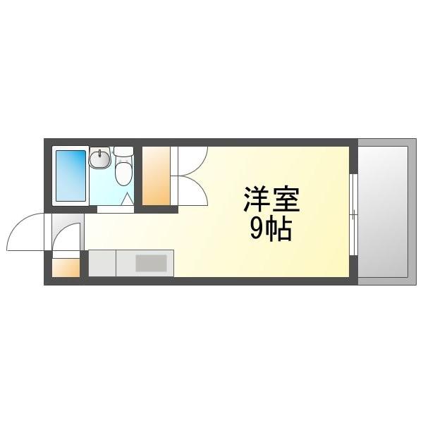 エナジー1(ワンルーム/4階)の間取り写真