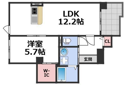 サンティエ福島吉野(1LDK/8階)の間取り写真