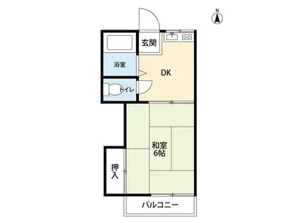 ハイツ白馬(1DK/2階)の間取り写真