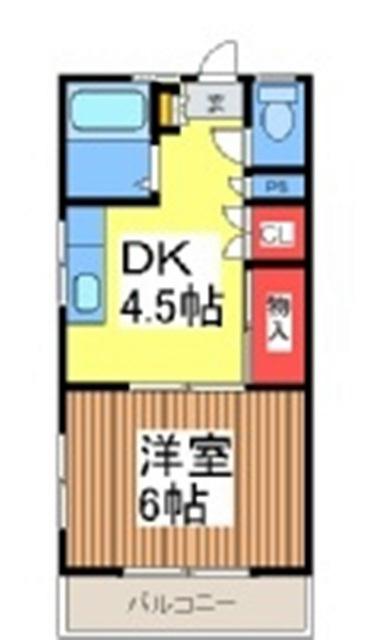 栄ハイツ(1DK/3階)の間取り写真