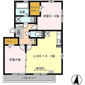 セジュール花萌(2LDK/3階)の間取り写真