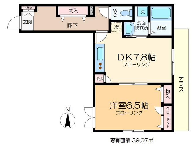 フロンティアレイズ(1DK/1階)の間取り写真