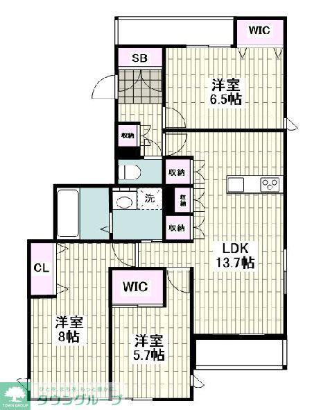 PARK VILLA M(3LDK/2階)の間取り写真