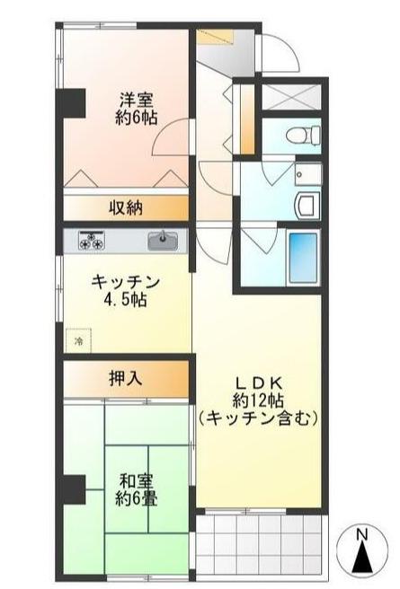 ケーアンドワイマンション(2LDK/3階)の間取り写真