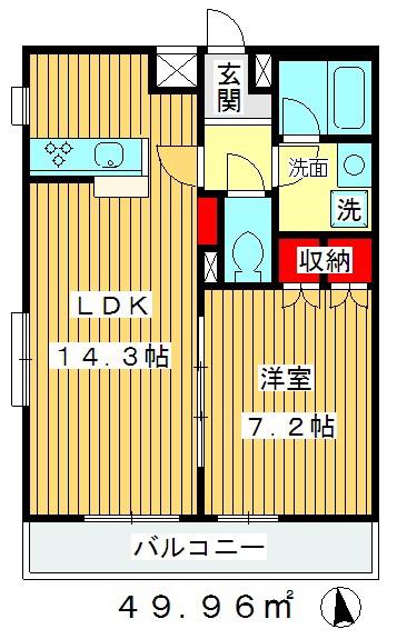 シルタ常盤台(1LDK/1階)の間取り写真