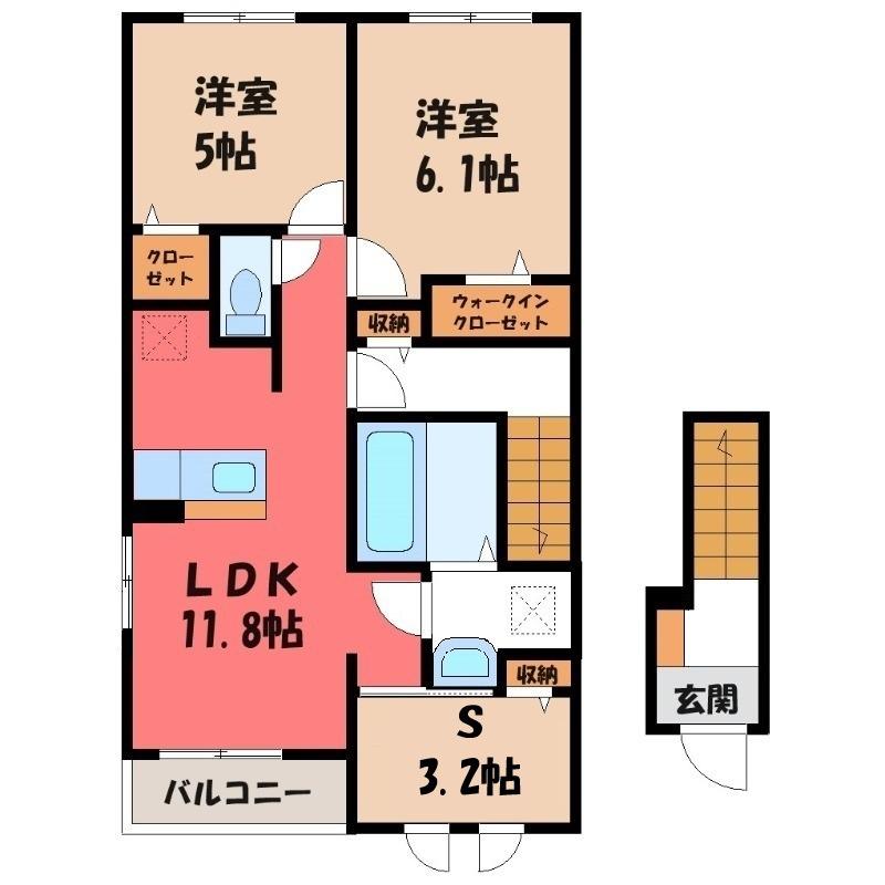 グレイスパークII(2SLDK/2階)の間取り写真