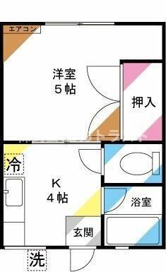 シティハイム青山ハイツ(1DK/2階)の間取り写真