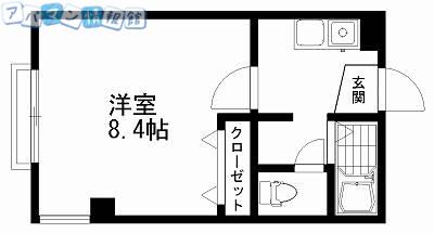 ハイツ己致子(1K/3階)の間取り写真