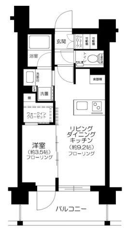 クリオラベルヴィ市ヶ谷(1LDK/4階)の間取り写真