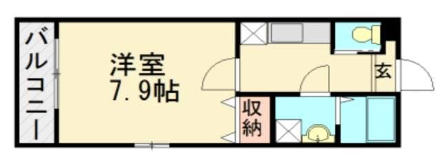 ボヌール唐津駅前(1K/2階)の間取り写真