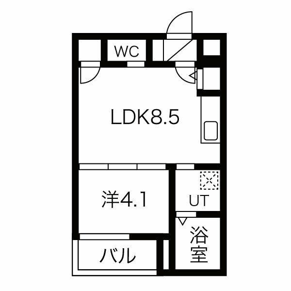 F ASECIA CLOTHO(1LDK/1階)の間取り写真