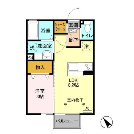 ベラ・ルーチェII(1LDK/2階)の間取り写真