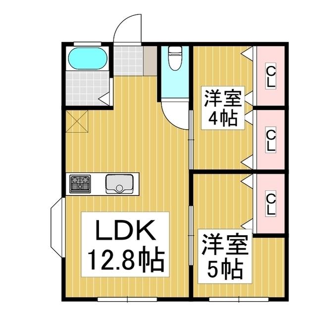 グリーンハイツ(2LDK/2階)の間取り写真