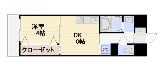 日の里和ビル(1DK/3階)の間取り写真