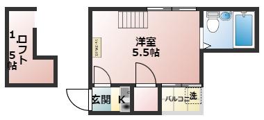 パレス東大宮(1K/1階)の間取り写真