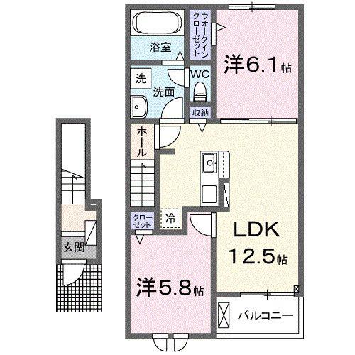 エストレージャII(2LDK/2階)の間取り写真