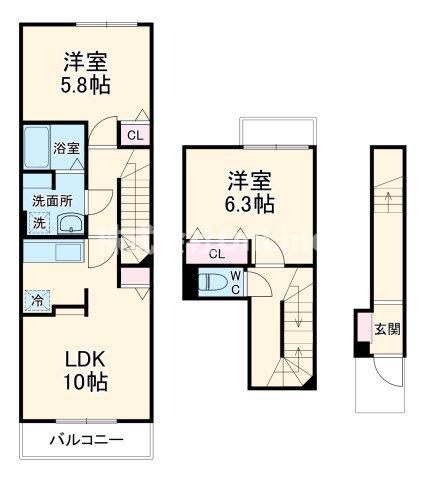 メゾンソレイユ(2LDK/2階)の間取り写真