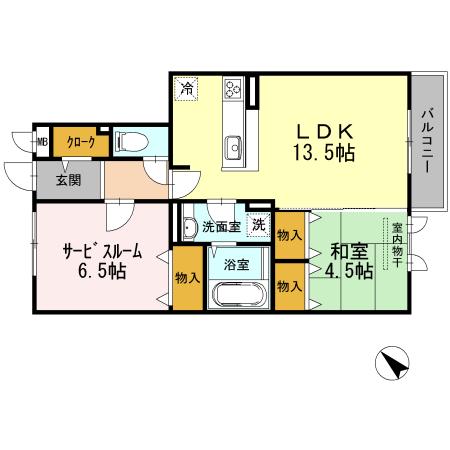 サンスクエア千里万博 A棟(2LDK/3階)の間取り写真