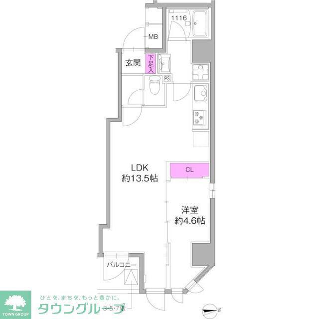 AZEST浅草(1LDK/7階)の間取り写真