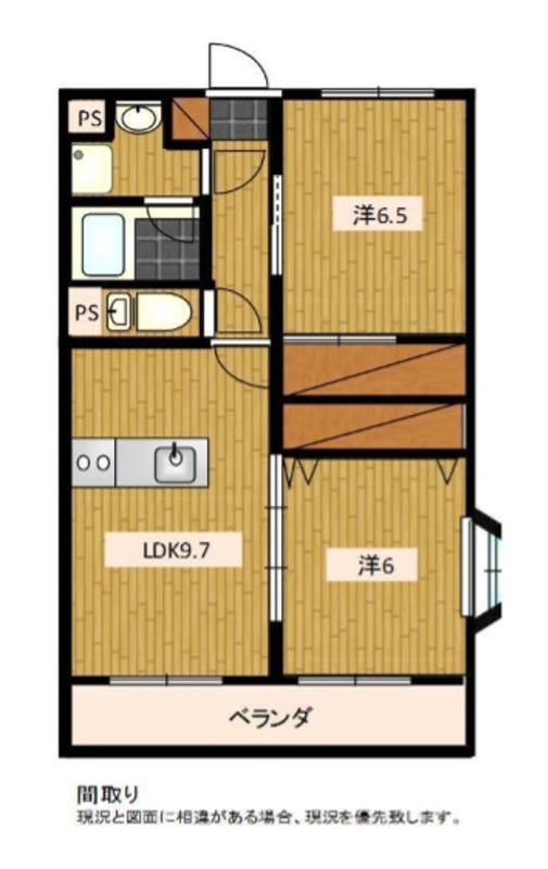 梅の里II(2LDK/1階)の間取り写真
