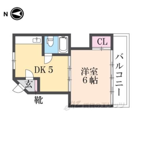ハイツ桜ヶ丘Ⅱ(1DK/2階)の間取り写真