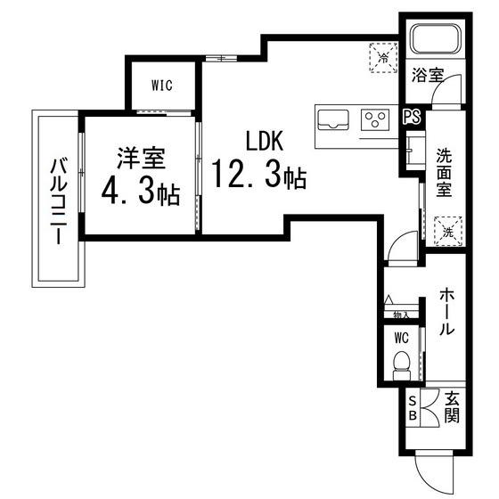ベレオ長町一丁目(1LDK/3階)の間取り写真